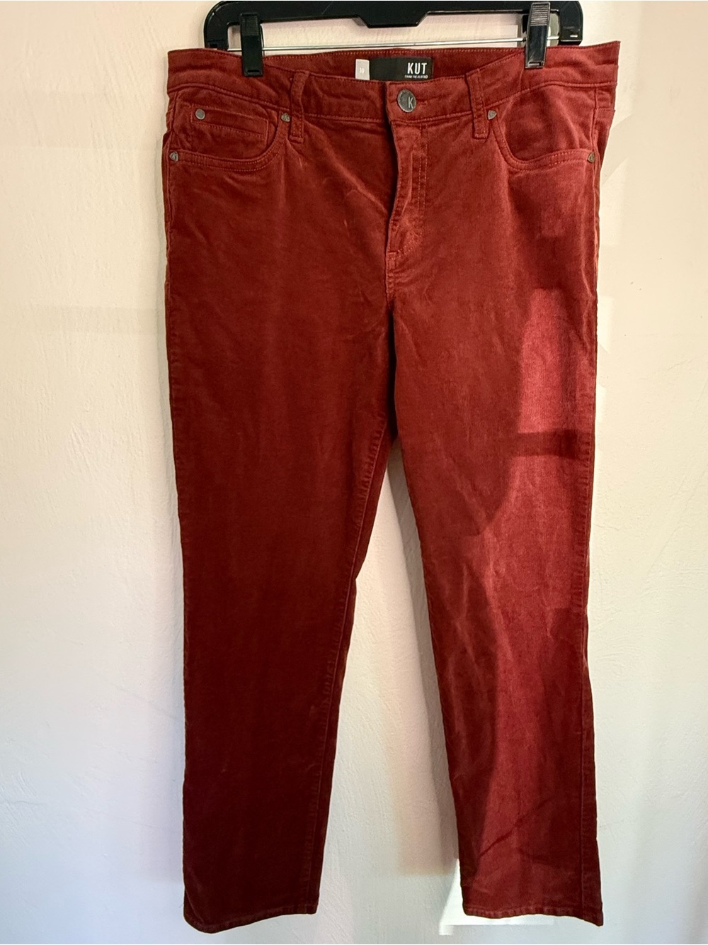 Kut from the Kloth Women's Corduroy Pants in Deep Rust Red